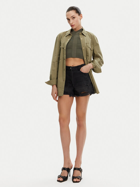 Silvian Heach Silvian Heach Džínové šortky GPP25123SH Černá Regular Fit