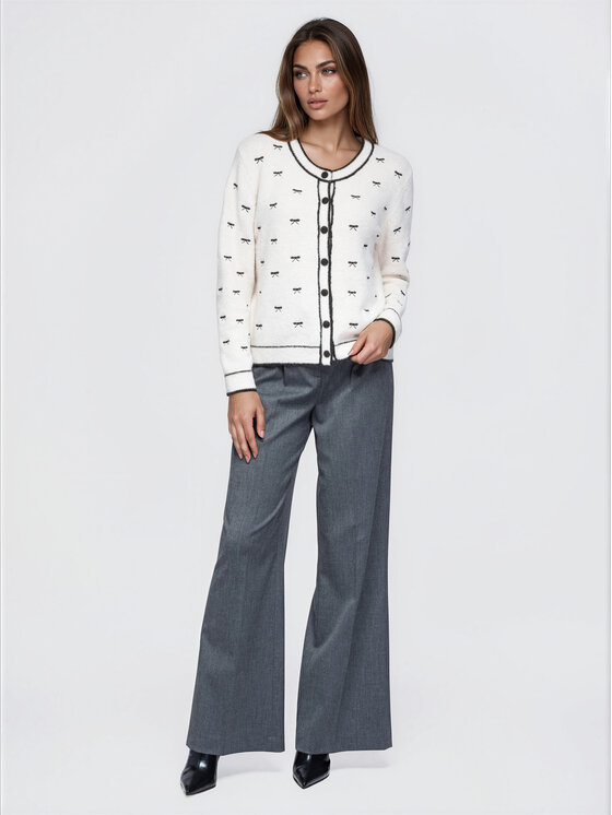 Ombre Ombre Sweter OW-SW-E0032 Beżowy Regular Fit