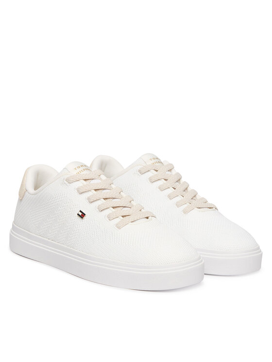 Tommy Hilfiger Tommy Hilfiger Laisvalaikio batai Knit Cupsole FW0FW09289 Balta