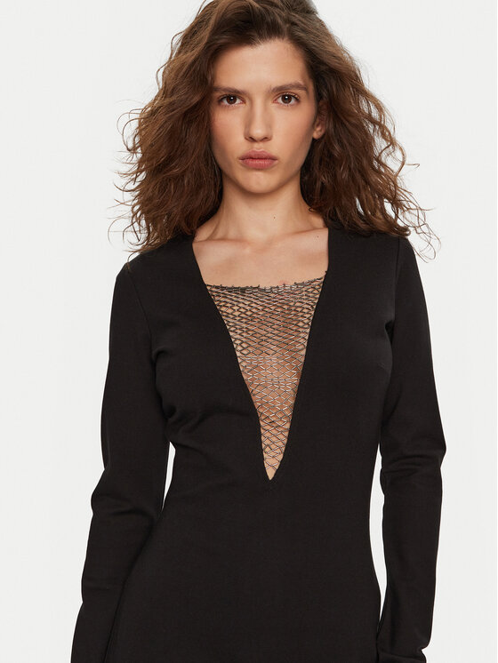 STAUD STAUD Vakarinė suknelė Kris R24P2194PT Juoda Slim Fit