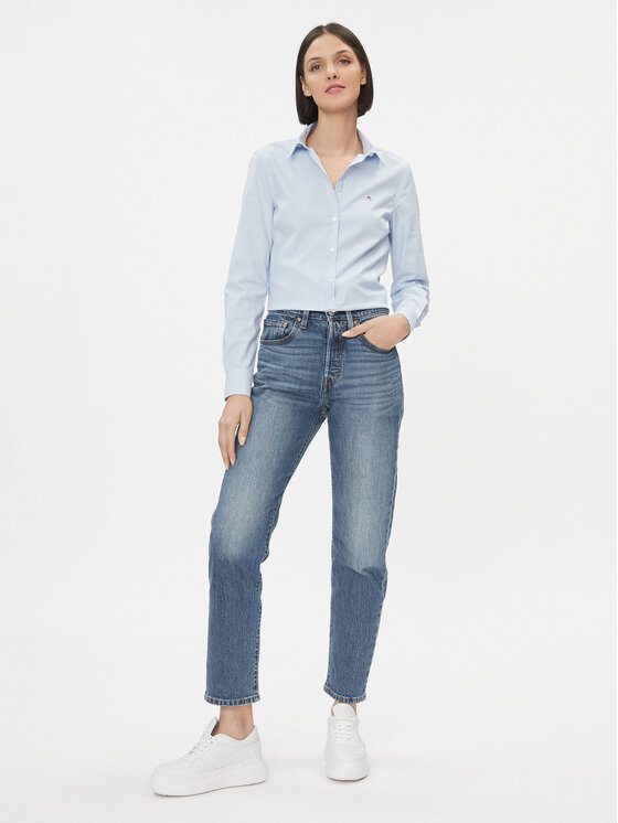 Gant Gant Koszula Slim Stretch Oxford 4300141 Błękitny Slim Fit