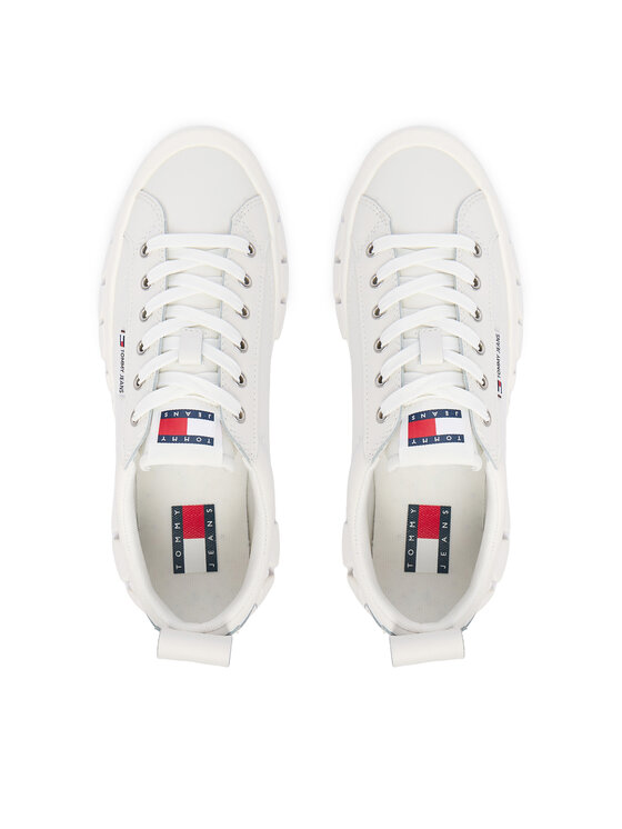 Tommy Jeans Tommy Jeans Sneakersy Tjw Vulc Flatform Leather EN0EN03008 Biela