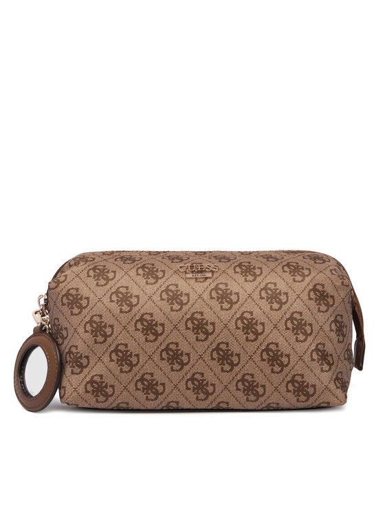 Guess Guess Τσαντάκι καλλυντικών Adrian Logo Travel TWNB21 68851 Ανοιχτό καφέ