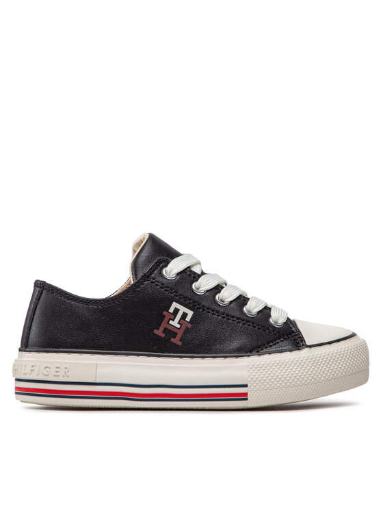 Teniși Tommy Hilfiger Low Cut Lace-Up Sneaker T3A9-32287-1355 m Negru