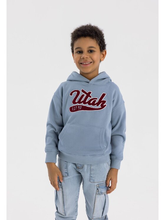 MINOTI MINOTI Bluza 23fleece83 Niebieski Oversize