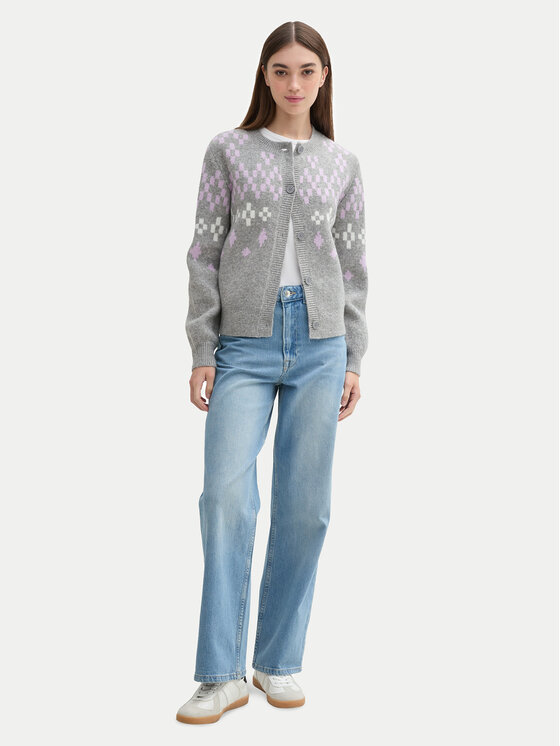 Tom Tailor Denim Tom Tailor Denim Kardiganas 1043970 Pilka Regular Fit