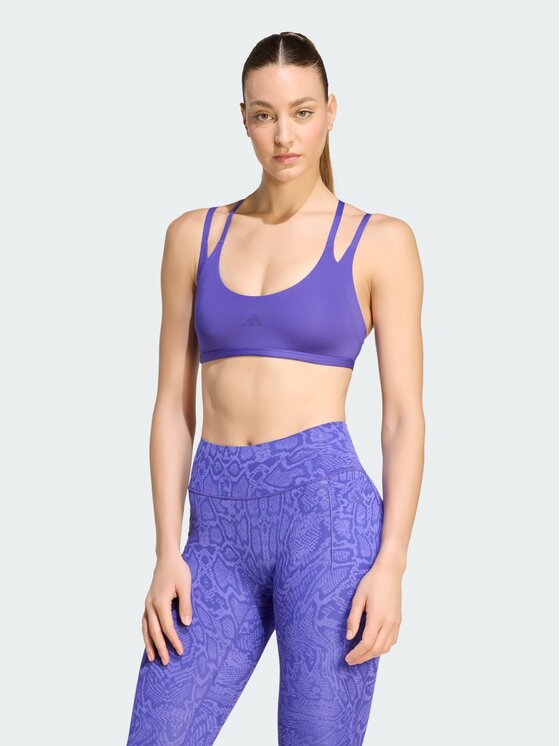 adidas adidas Reggiseno sportivo Optime Workout Strappy Light Support Bra KS6041 Viola