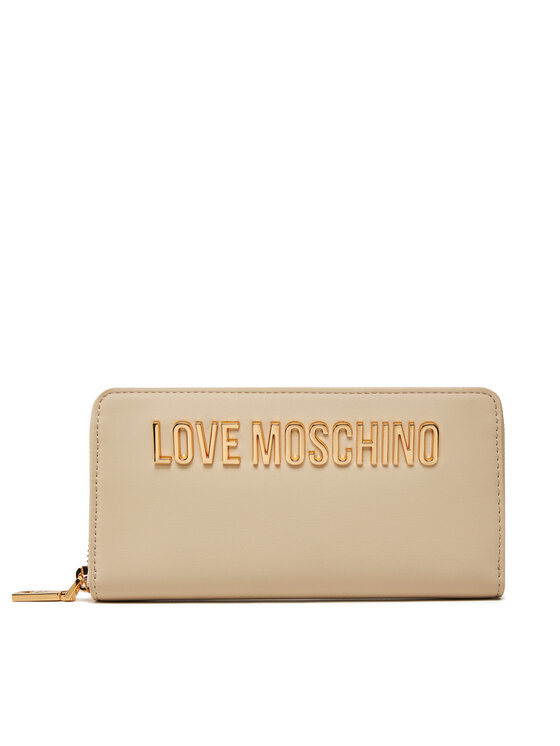 Duży Portfel Damski LOVE MOSCHINO, Beżowy, JC5611PP1MKD0110