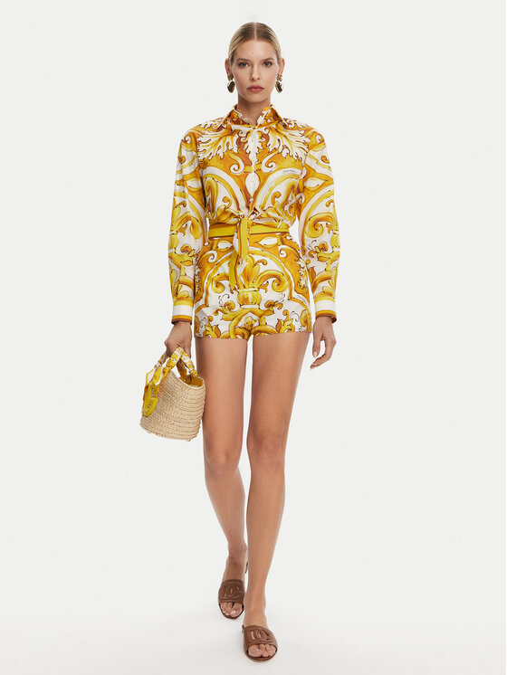 Dolce&Gabbana Dolce&Gabbana Szövet rövidnadrág FTBVIT FI5JV Sárga Regular Fit