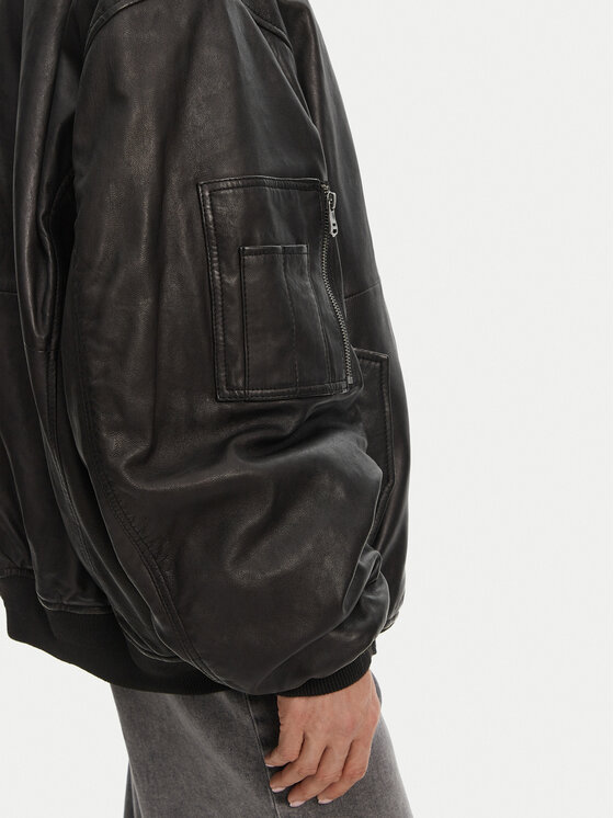 Serge Pariente Serge Pariente Μπουφάν δερμάτινο Oversize Girl Μαύρο Oversize