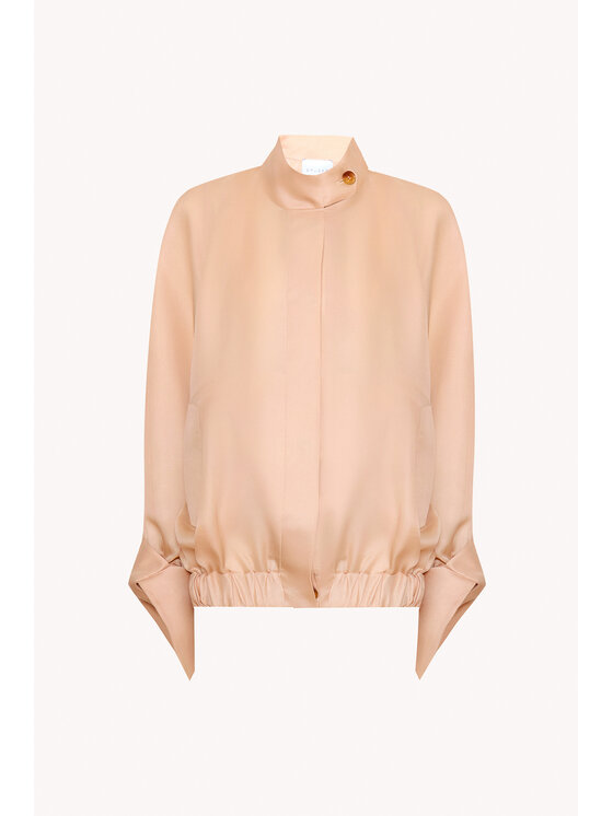 Epuzer Epuzer Kurtka bomber transparent organza Beżowy jasny Loose Fit