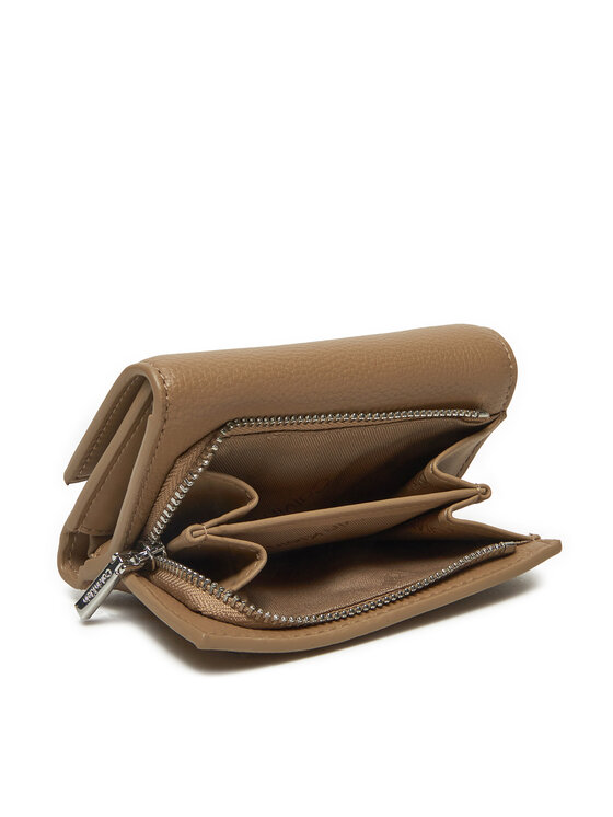 Calvin Klein Calvin Klein Mazs sieviešu maks Ck Plaque Small Trifold W/Zip K60K612834 Pelēks