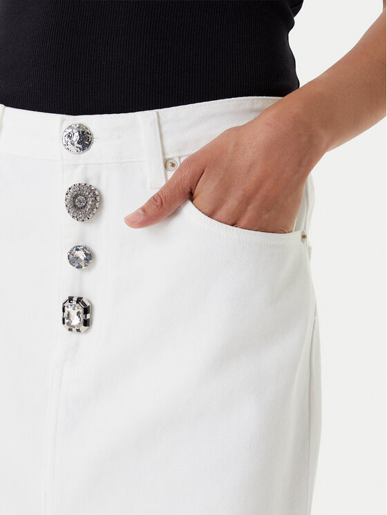 ViCOLO ViCOLO Gonna di jeans DD5101 Bianco Regular Fit