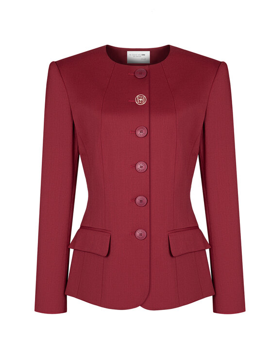 BENU BENU Marynarka jednorzędowa Bordowy Slim Fit
