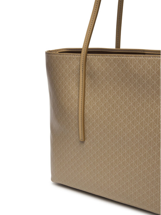Calvin Klein Calvin Klein Rankinė Emblem Aop Tote W/ Pouch LV04F3266G Smėlio