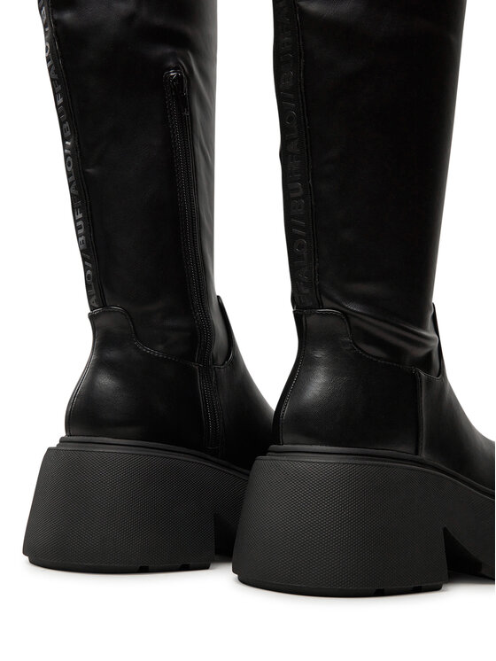 Buffalo Buffalo Μπότες Vicious Stretch Overknee 1223076 Μαύρο