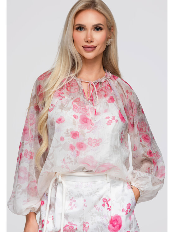 Ombre Ombre Bluzka OW-SH-E0063 Różowy Loose Fit