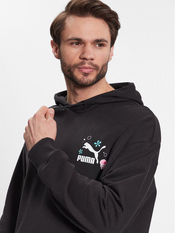 Puma Puma Μπλούζα SPONGEBOB 538960 Μαύρο Regular Fit