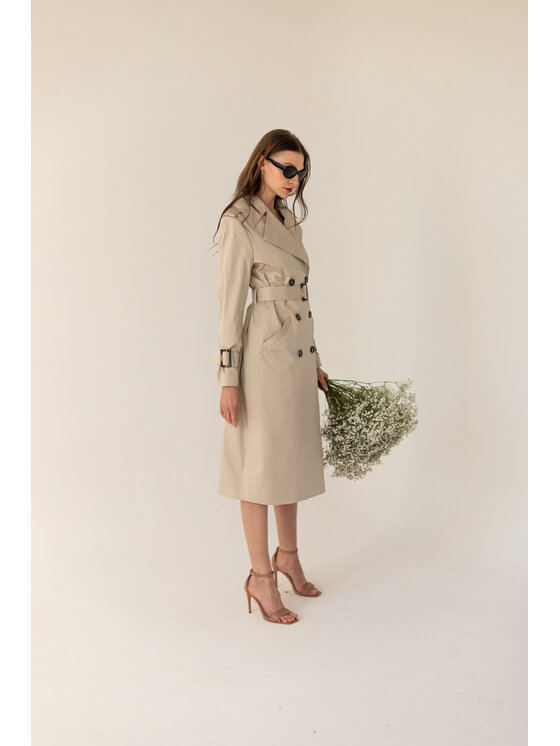 Entelier Entelier Płaszcz przejściowy klasyczny Beżowy Classic Fit