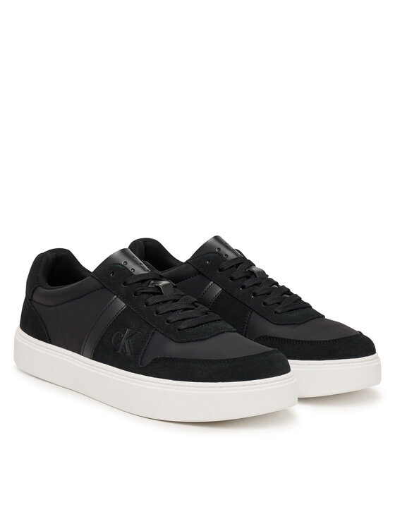 Calvin Klein Calvin Klein Superge Mixed Texture Lace Up Cupsole Trainers YM0YM01395 Črna