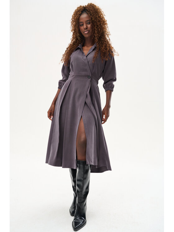 blue shadow blue shadow Sukienka codzienna Venus Szary Regular Fit