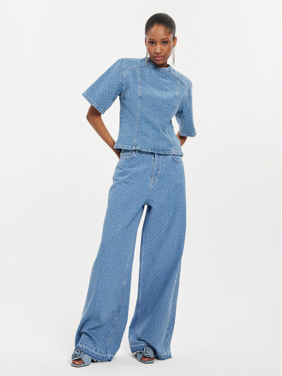 Custommade Custommade Jeansy Oteca Dots 999449608 Niebieski Wide Leg