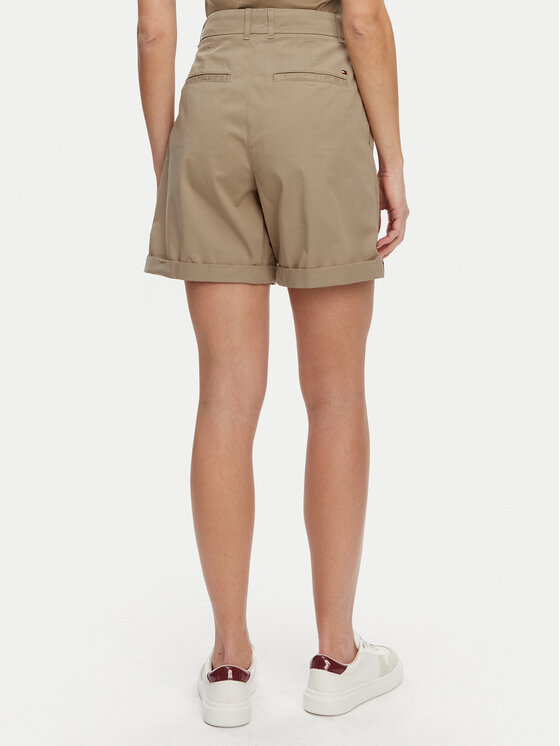 Tommy Hilfiger Tommy Hilfiger Pantalon scurți din material WW0WW42457 Bej Regular Fit