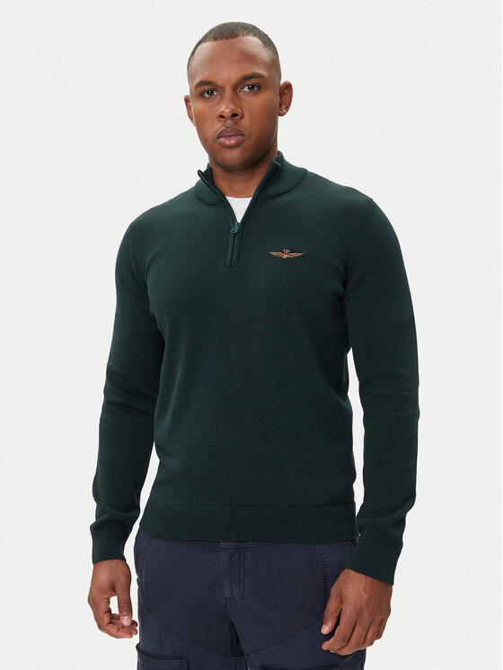 Aeronautica Militare Aeronautica Militare Džemper 252MA1578UL00506 Zelena Regular Fit