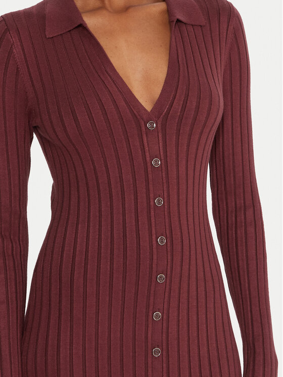 Guess Guess Úpletové šaty W5BK60 Z2YJ2 Hnědá Slim Fit