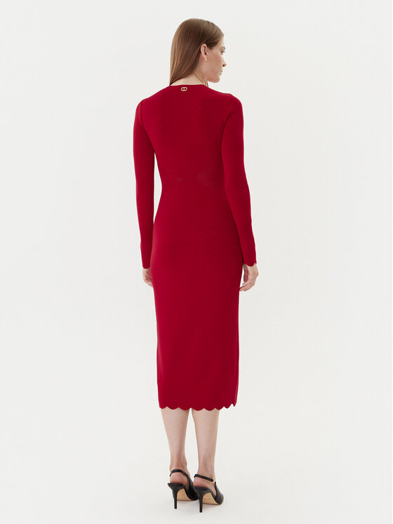 TWINSET TWINSET Trikotāžas kleita 252TP3040 Sarkans Slim Fit