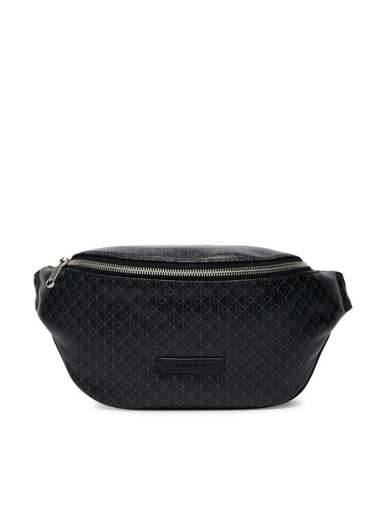 Calvin Klein Borsetă Emblem Aop Coated Waistbag LV04D3135G Negru