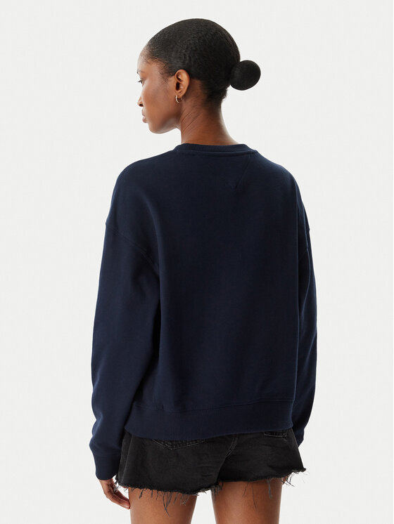 Tommy Jeans Tommy Jeans Sweatshirt Wavy Flag DW0DW22742 Dunkelblau Boxy Fit