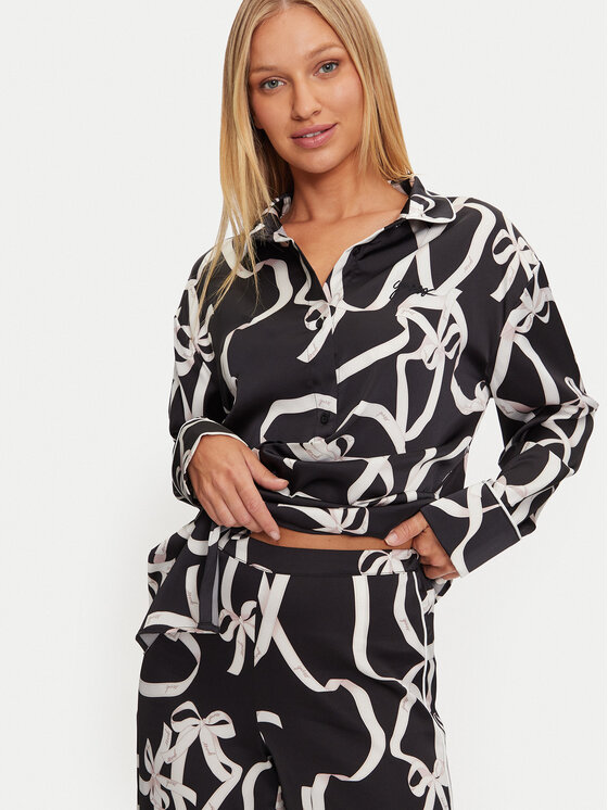 Guess Guess Pyžamo O4BX16 WEFC2 Černá Relaxed Fit