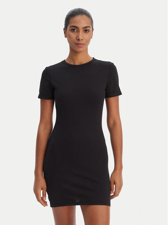 Desigual Desigual Плетена рокля 26SWVK20 Черен Slim Fit