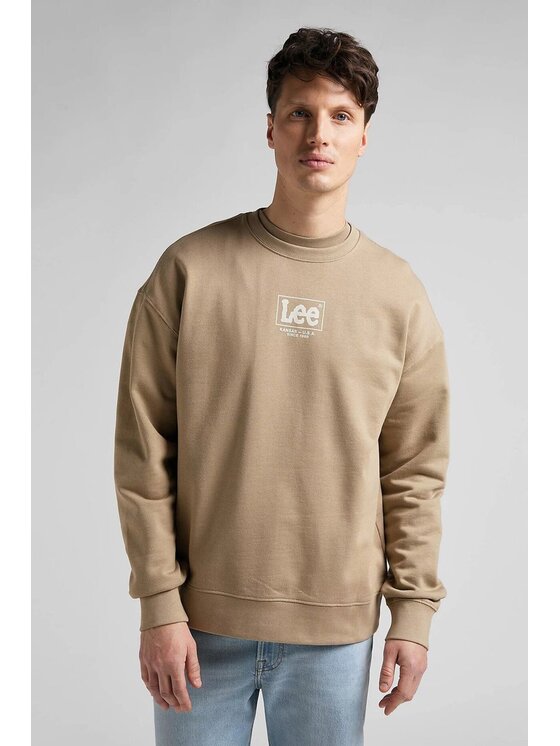 Lee Lee Felpa LOGO LOOSE Beige Regular Fit