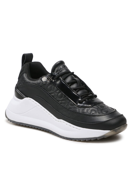 Calvin Klein Sneakers Chunky Internal Wedge Mono Mix Negru Calvin imagine noua