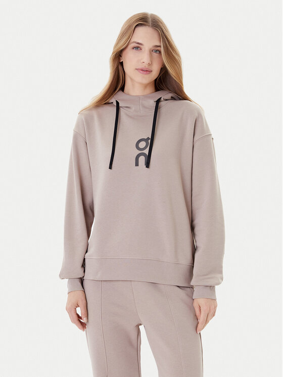 On Bluza Club Hoodie 1WE1004 Beżowy Relaxed Fit