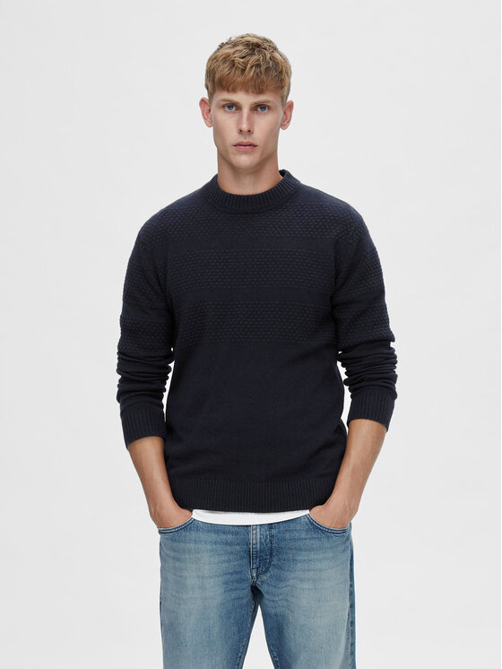 Selected Homme Džemper 16090155 Tamnoplava Regular Fit