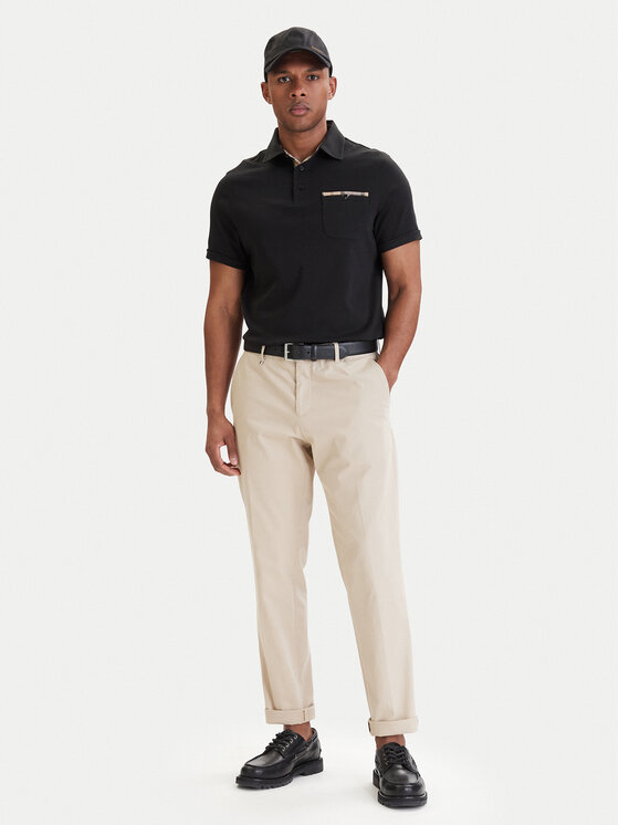 Barbour Barbour Поло Premium Corpatch MML1496BK31 Чорний Tailored Fit