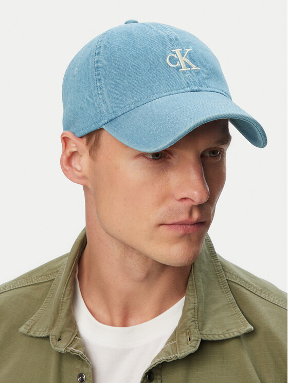 Calvin Klein Calvin Klein Kapa s šiltom Monogram Embroidery Denim Cap LV04G5003G Modra