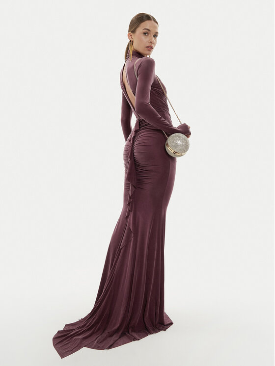 Elisabetta Franchi Elisabetta Franchi Sukienka wieczorowa AB-616-46E2-V800 Bordowy Slim Fit