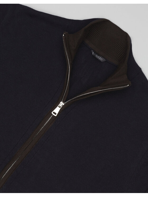 Borgio Borgio Sweter casazza_g Granatowy Slim Fit