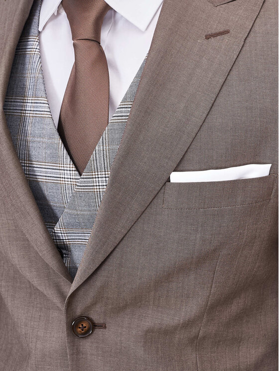 Evenemen Evenemen Garnitur Pelle Beige Beżowy Slim Fit