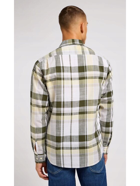 Lee Lee Koszula WORKER SHIRT 2.5 Zielony Relaxed Fit