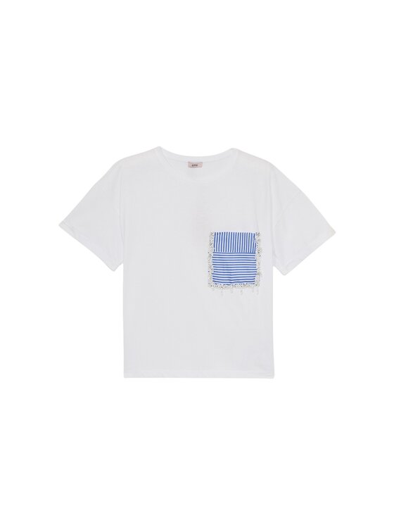 Oltre Oltre T-Shirt G048J004268N011 Biały Boxy Fit