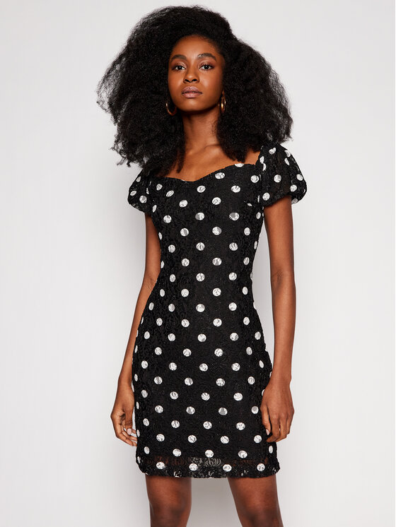 Guess Guess Коктейльна сукня W1GK0R KAM20 Чорний Slim Fit