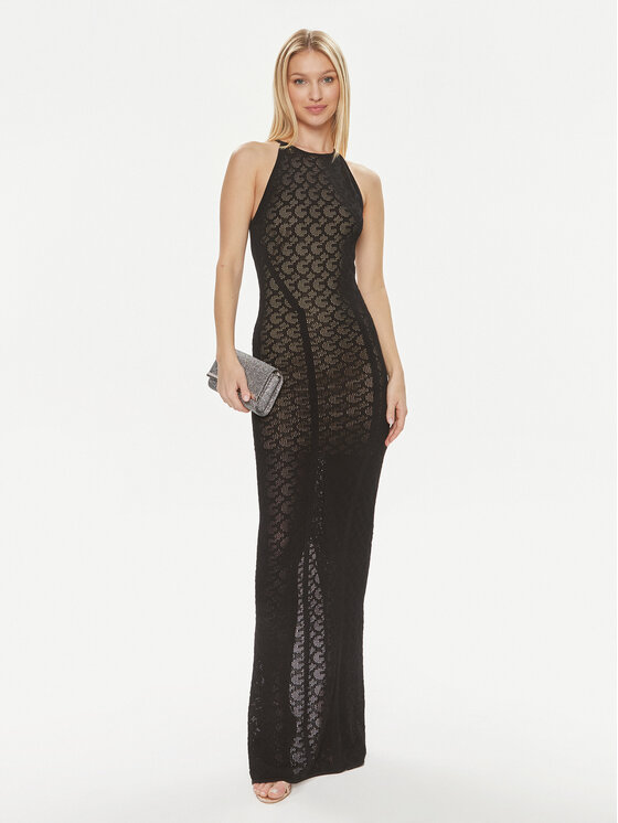 Guess Guess Večerna obleka Belle W4GK80 Z36O0 Črna Slim Fit