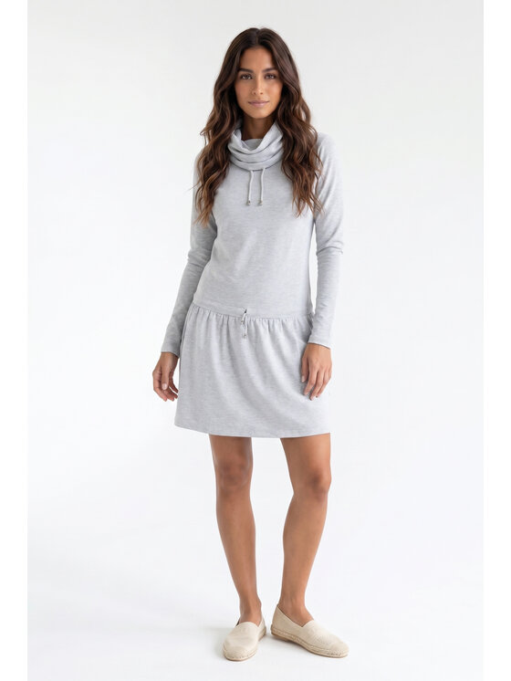 FIGL FIGL Každodenní šaty M1378 Šedá Straight Fit