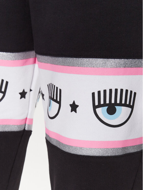 Chiara Ferragni Chiara Ferragni Παντελόνι φόρμας 74CBAF01 Μαύρο Regular Fit