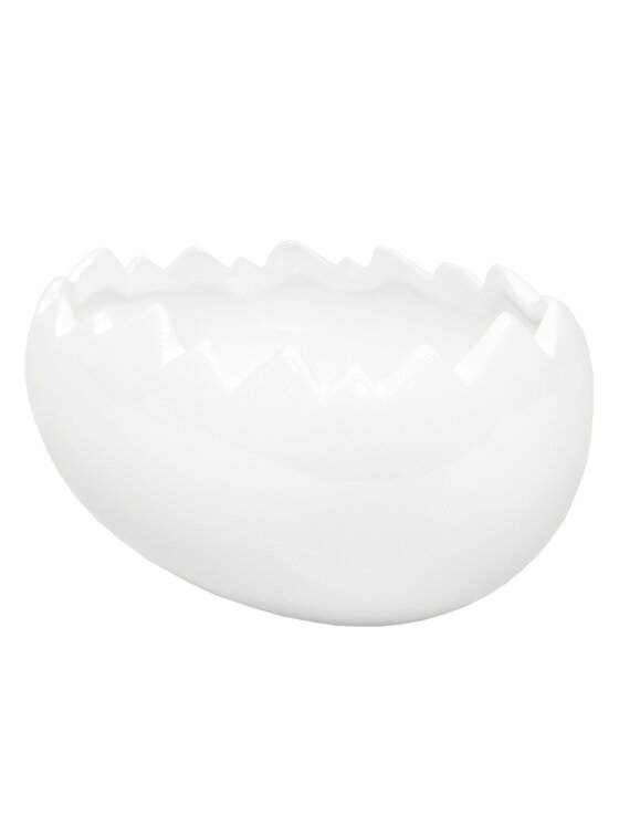 MIAhome MIAhome Osłonka na doniczkę biała skorupka 9x18,5x13 cm KEST Biały